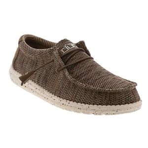 Hey Dude Wally Sox Brown Knit Slip On Loafers Men’s Size 8